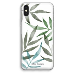 Tropical watercolor leaves: iPhone XS Max Transparant Hoesje