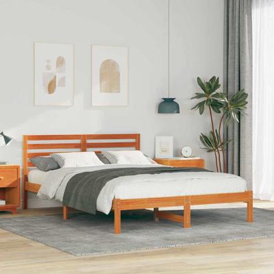 Bedframe Wasbruin 140 x 210 cm Massief grenenhout