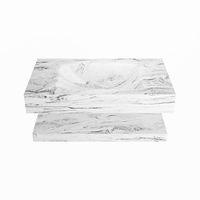 MONDIAZ ALAN-DLUX 80cm planchet Glace. Vrijhangende wastafel CLOUD midden 1 kraangat, kleur Glace.