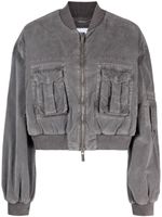 Blumarine veste bomber en velours à manches amples - Gris