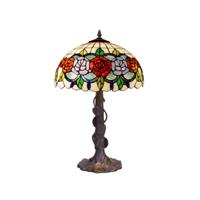 Alexandra Lighting - Rubber Voet Tafellamp Met Tiffany Scherm Diameter 40 Cm Rosy Serie