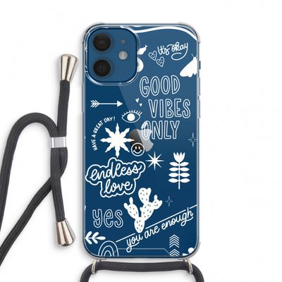 Good vibes: iPhone 12 mini Transparant Hoesje met koord