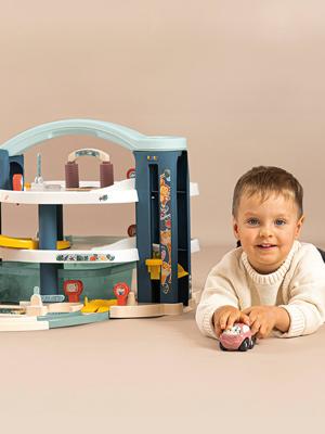 Grote garage LITTLE SMOBY meerkleurig