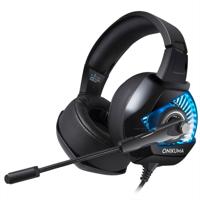 ONIKUMA K6 over ear Bass stereo surround gaming hoofdtelefoon met microfoon & rood licht (zwart blauw)