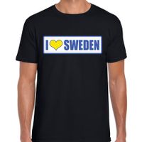 I love Sweden / Zweden landen t-shirt zwart heren