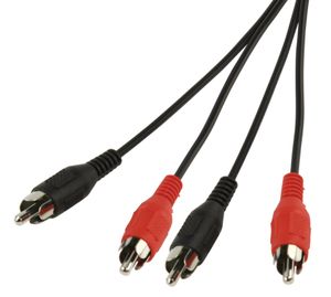 Valueline CABLE-452 audio kabel 1,5 m 2 x RCA Zwart, Rood