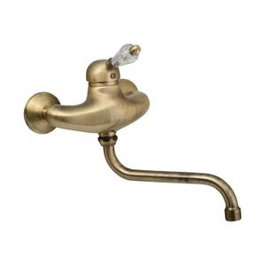Badmengkraan Sapho Kirké 1-hendel Kristal Retro Uitloop Gebogen 20 cm Brons Sapho