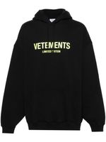 VETEMENTS hoodie à logo imprimé - Noir - thumbnail