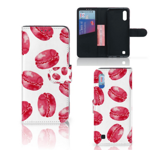 Samsung Galaxy M10 Book Cover Pink Macarons