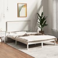 Bedframe zonder matras massief grenenhout wit 140x200 cm