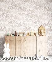 Behang Bikes Rol Beige Behang Bikes Rol Beige