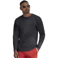 Fruit of the Loom t-shirt lange mouwen - heren - antraciet - katoen - regular fit