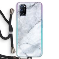 Witte marmer: Oppo A92 Transparant Hoesje met koord