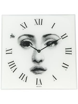 Fornasetti horloge murale à forme carrée - Blanc