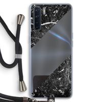 Zwart marmer: Oppo A91 Transparant Hoesje met koord