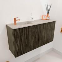 Toiletmeubel Mondiaz Joya Dlux | 80 cm | Meubelkleur Shadow | Faye wastafel Opalo Wasbak Links | 1 kraangat