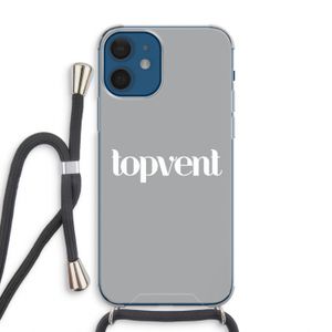 Topvent Grijs Wit: iPhone 12 Transparant Hoesje met koord