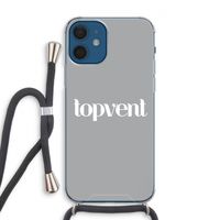Topvent Grijs Wit: iPhone 12 Transparant Hoesje met koord