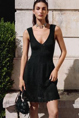 Gebreide jurk met bandjes - BLACK - XL Gebreide jurk met bandjes - BLACK - XL