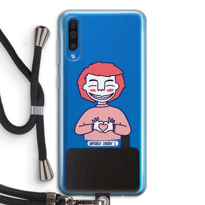 Hartje: Samsung Galaxy A50 Transparant Hoesje met koord
