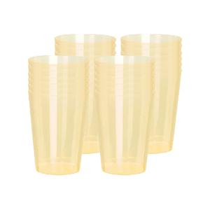 Beker- 24x - geel - kunststof - 280ml- herbruikbaar glas