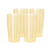 Beker- 24x - geel - kunststof - 280ml- herbruikbaar glas