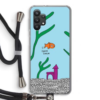 Aquarium: Samsung Galaxy A32 5G Transparant Hoesje met koord