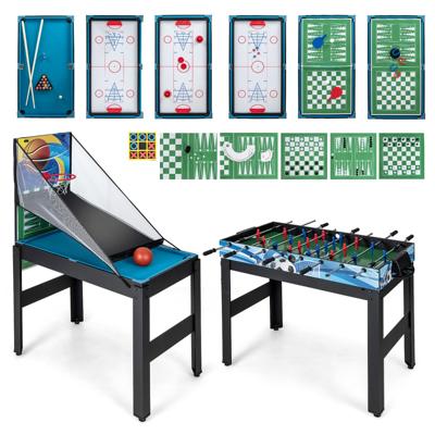 15-In-1 Speeltafelset Multifunctioneel Tafelspel met Tafelvoetbalhockey Biljart Tafeltennis Bowling Shuffleboard Schaken Dame en Backgammon