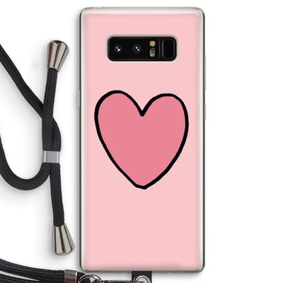 Hartje: Samsung Galaxy Note 8 Transparant Hoesje met koord