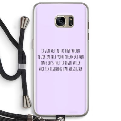 Regenboog: Samsung Galaxy S7 Edge Transparant Hoesje met koord