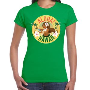 Hawaii feest t-shirt / shirt Aloha Hawaii groen voor dames