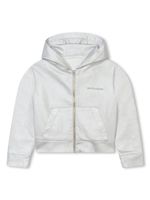 Marc Jacobs Kids hoodie en jean à fini métallisé - Gris