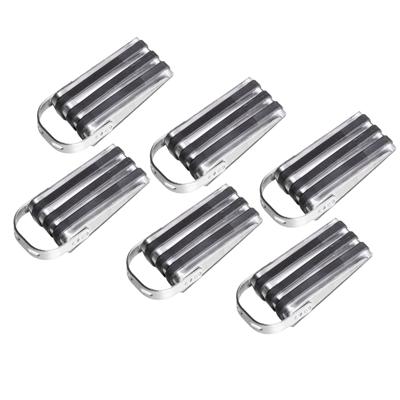 HI Deurstopper - 6x stuks - rubber - RVS - 13 x 5 x 4 cm - antislip
