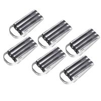 HI Deurstopper - 6x stuks - rubber - RVS - 13 x 5 x 4 cm - antislip