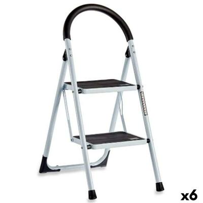 Inklapbare ladder Kipit GH1402 GH1402 Wit Zwart Grijs Metaal 38 x 50 x 84 cm (6 Stuks)