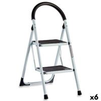 Inklapbare ladder Kipit GH1402 GH1402 Wit Zwart Grijs Metaal 38 x 50 x 84 cm (6 Stuks)