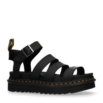 Dr. Martens Blaire Brando leren plateau sandalen zwart