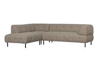 WOOOD Exclusive Hoekbank 'Lloyd' Links, Woven, kleur Bruin Melange