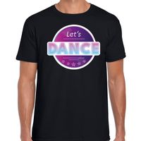 Lets Dance disco / feest t-shirt zwart voor heren