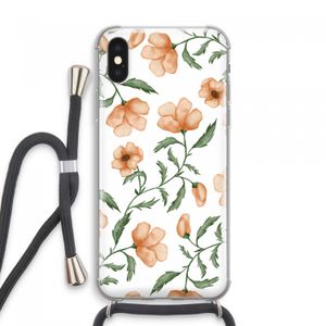 Peachy flowers: iPhone XS Max Transparant Hoesje met koord