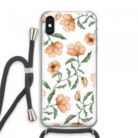 Peachy flowers: iPhone XS Max Transparant Hoesje met koord