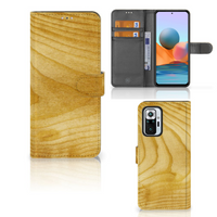 Xiaomi Redmi Note 10 Pro Book Style Case Licht Hout - thumbnail