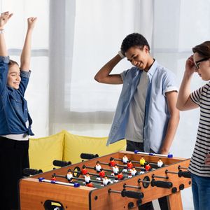 Voetbaltafel Opklapbare Tafelvoetbaltafel Voetbalspel voor Speelkamers Indoor Tafelvoetbal 69 x 36.5 x 71 cm