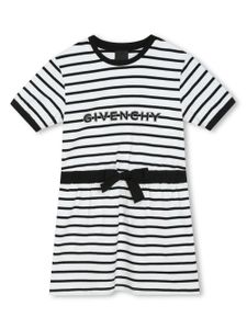 Givenchy Kids robe rayée à logo brodé - Noir