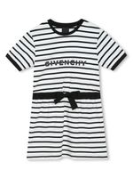 Givenchy Kids robe rayée à logo brodé - Noir