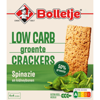 Bolletje Low Carb Groente Crackers Spinazie en Kidneybonen 4 x 4 Stuks 200 g bij Jumbo