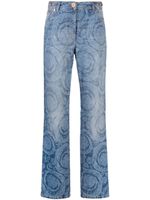 Versace pantalon droit à imprimé Barocco - Bleu - thumbnail