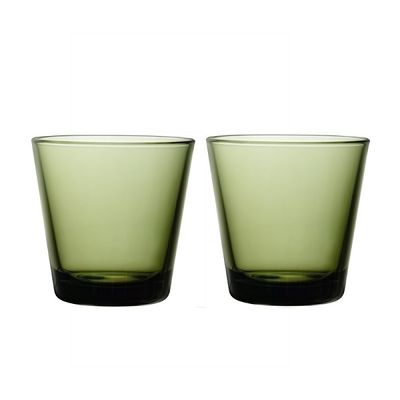 IITTALA - Kartio - Glas 0,21l mosgroen set/2
