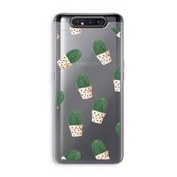 Cactusprint roze: Samsung Galaxy A80 Transparant Hoesje