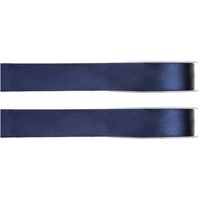 2x Navyblauwe satijnlint rollen 1 cm x 25 meter cadeaulint verpakkingsmateriaal - Cadeaulinten - thumbnail